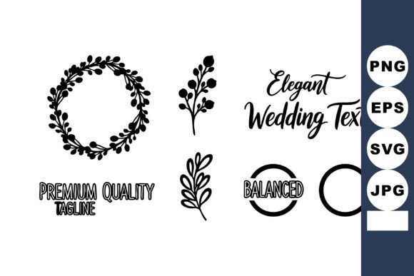 Elegant Wedding Text with Floral Wreath