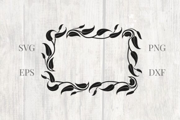 Horizontal Leaves Vintage Wedding Frame