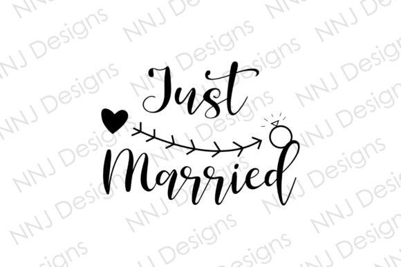 Just Married SVG for Wedding