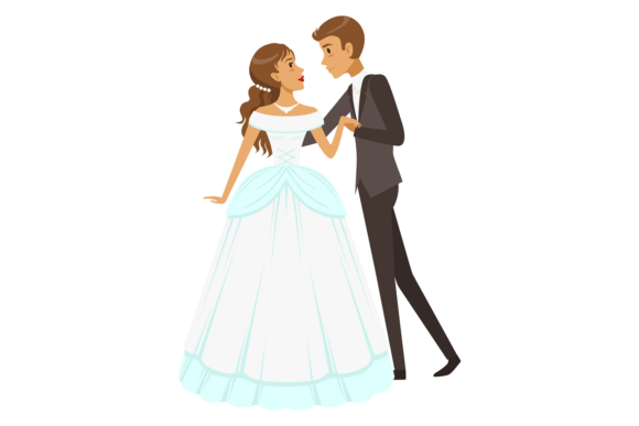 Loving Husband and Wife on Wedding. Marr