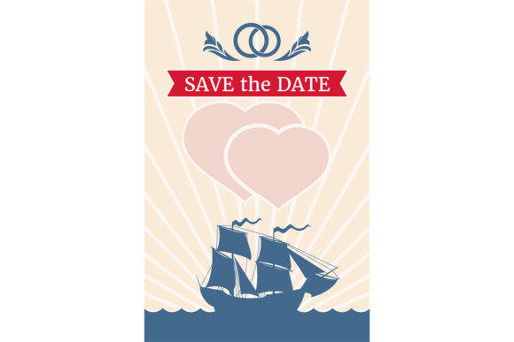Sailing Boat Style Wedding Invitation Bl