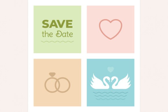 Save the Day Wedding Banner Flat Illus