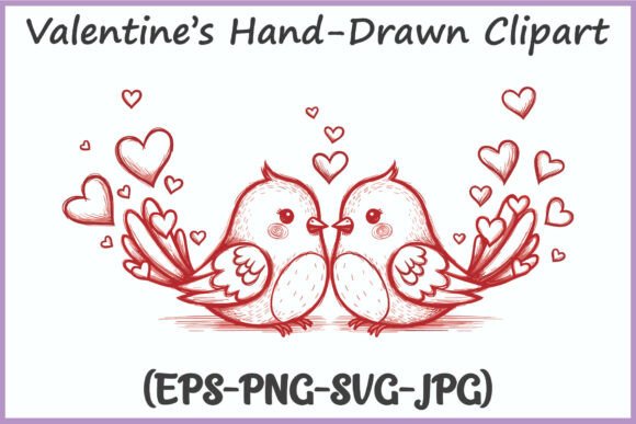 Valentines Cute Love Birds SVG Clipart