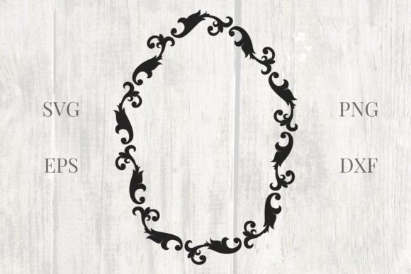 Vintage Oval Wedding Frame SVG